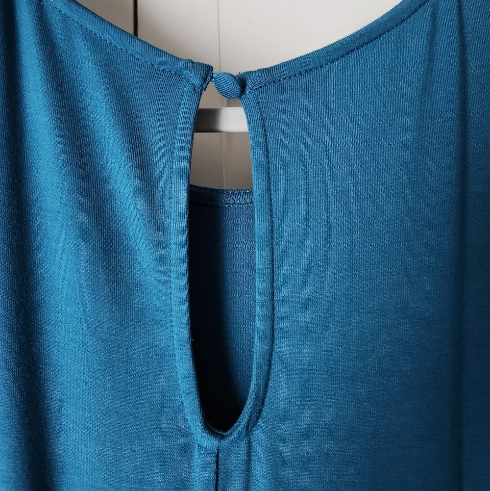 NWOT Elegant Teal Maxi Knit Dress - Picture 6 of 7